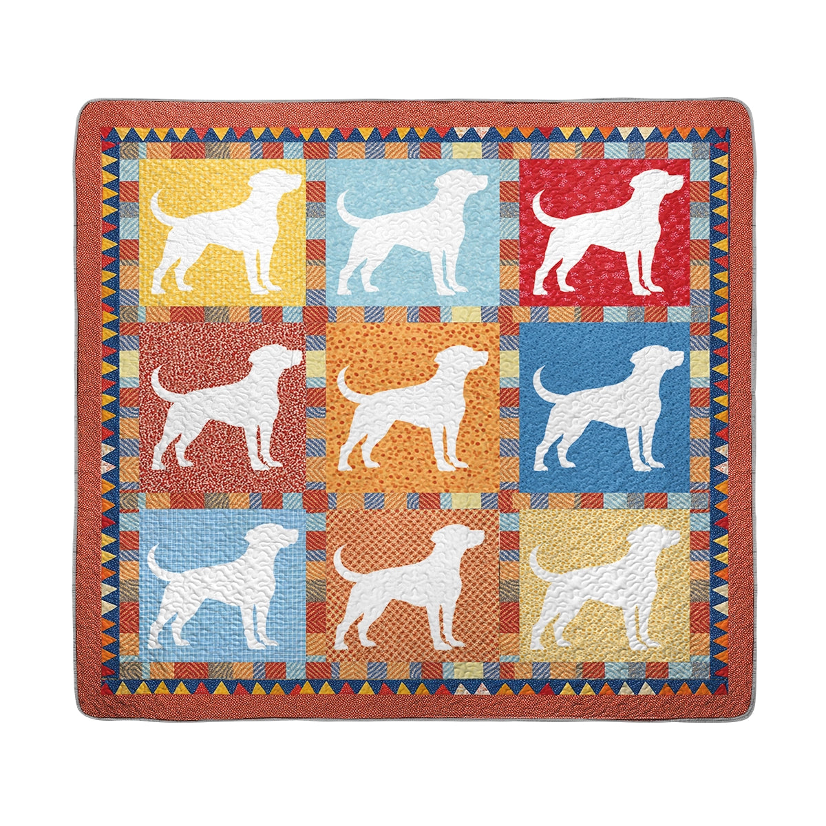 Shineful All Season Quilt 3-Piece Set - Colorful Labrador Patchworks