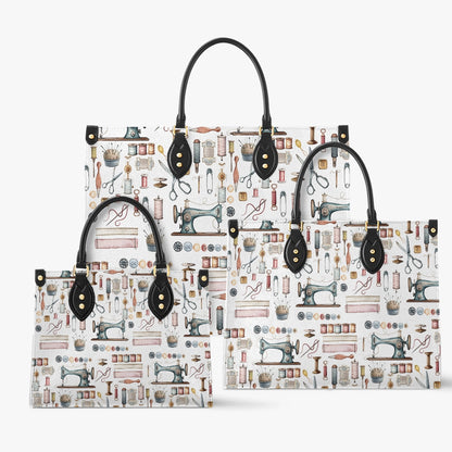 Sac en cuir brillant Outils de couture vintage