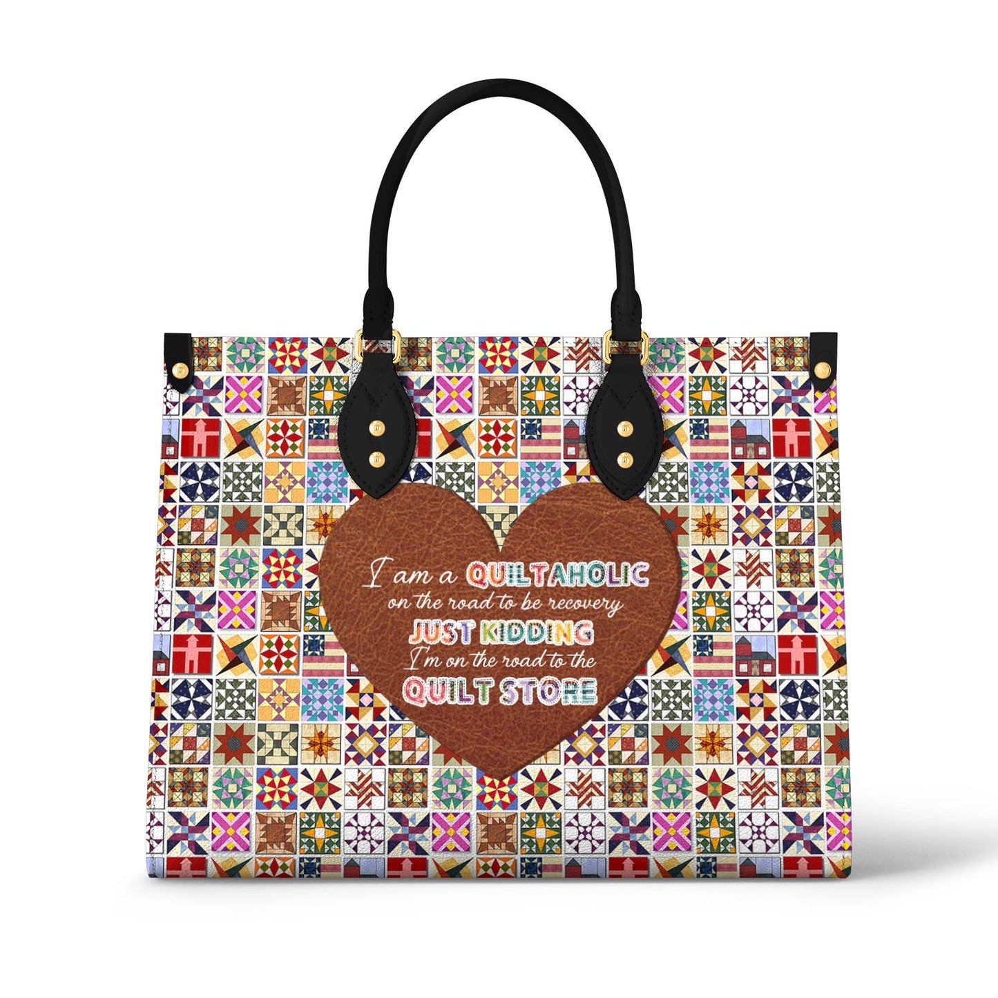 Shineful Leather Bag Quilt Blocks Heart