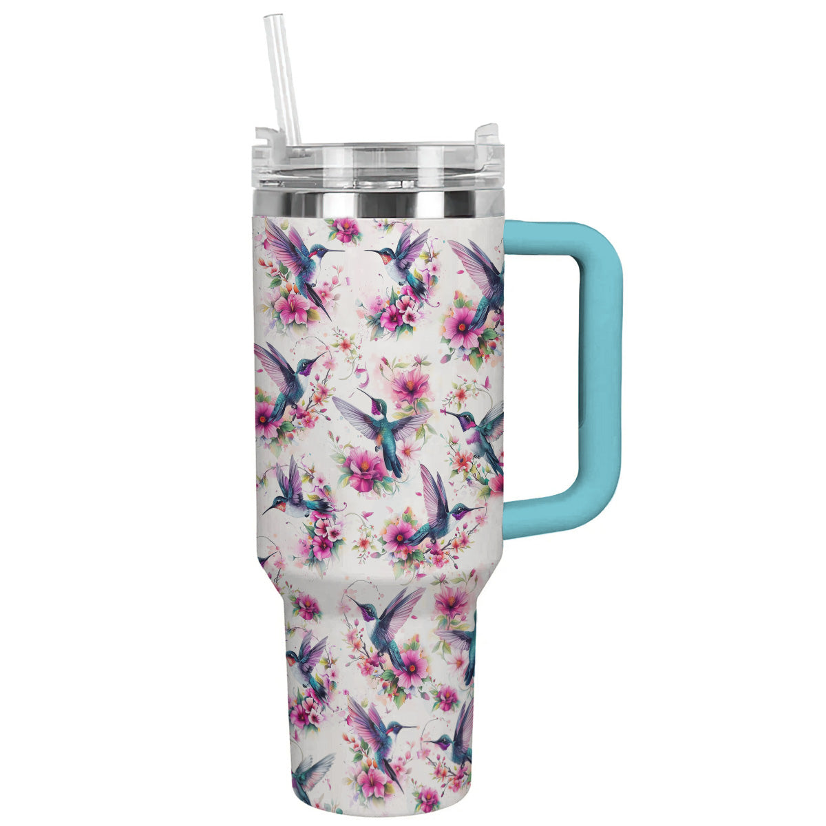 Humming Bird 40 Oz Shineful™ Tumbler Pattern Nl09 Sky Blue 40Oz