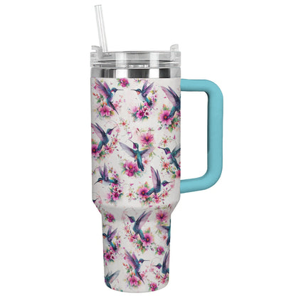 Humming Bird 40 Oz Shineful™ Tumbler Pattern Nl09 Sky Blue 40Oz