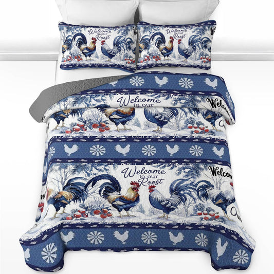 Shineful All Season Quilt 3-Piece Set Chicken Roost