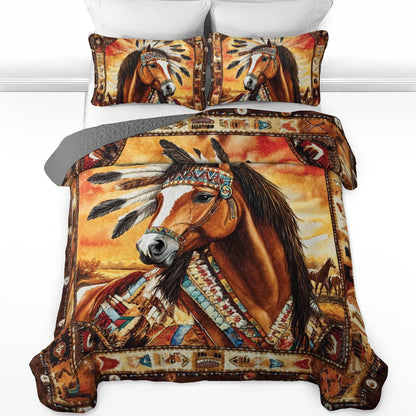 Shineful All Season Quilt 3-Piece Set Spirit Horse