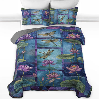 Shineful All Season Quilt 3-teiliges Set Dragonfly Serenity