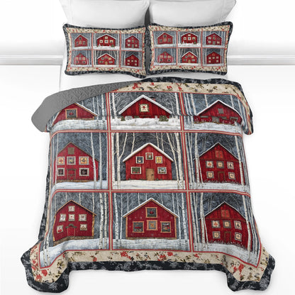 Shineful All Season Quilt 3-Piece Set Christmas Winter Village 