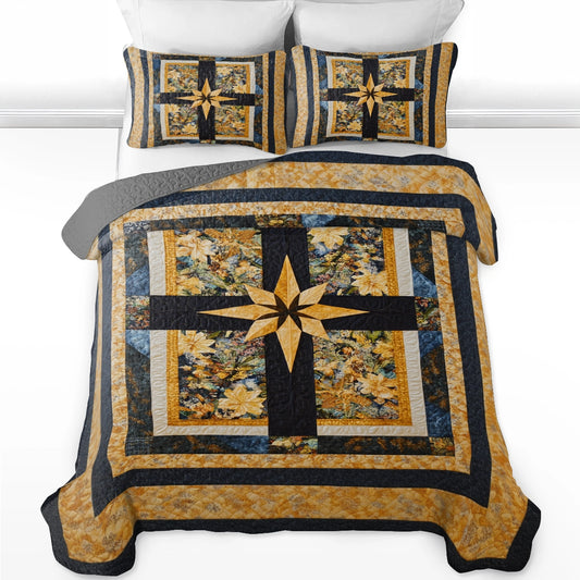 Shineful All Season Quilt 3-Piece Set God Golden Compass