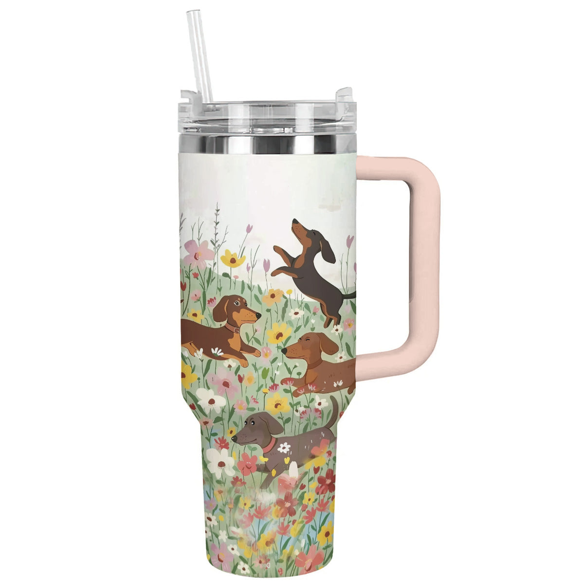 Dog 40 Oz Shineful™ Tumbler Flower Garden Nl09 Pink 40Oz