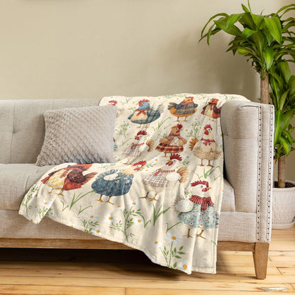 Shineful Fleece Blanket Cozy Chicken