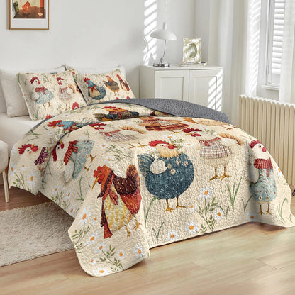 Shineful All Season Quilt 3-Piece Set - Cozy Chicken