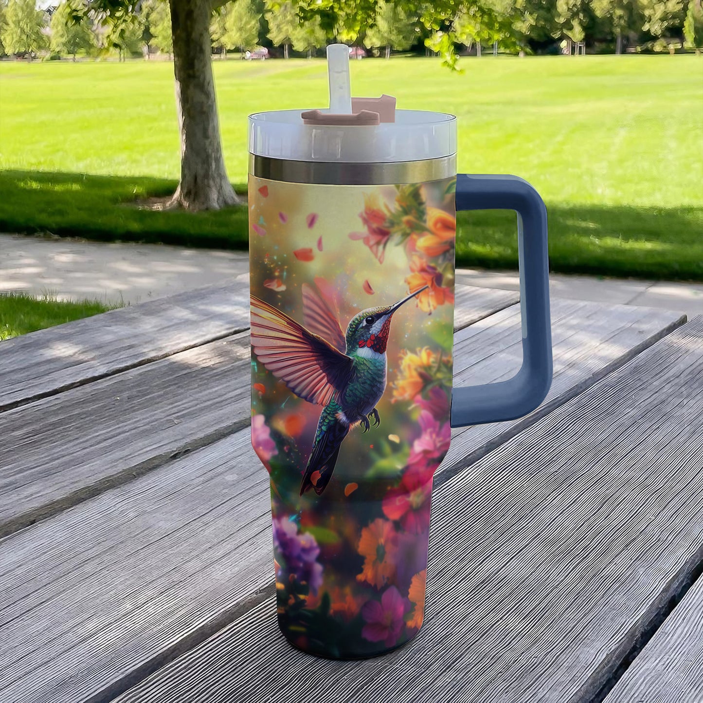 Shiny Tumbler Floral Fantastischer Kolibri