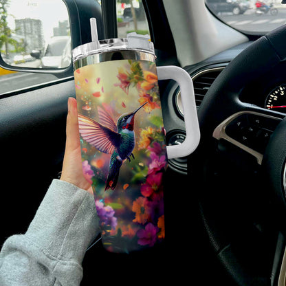 Shiny Tumbler Floral Fantastischer Kolibri