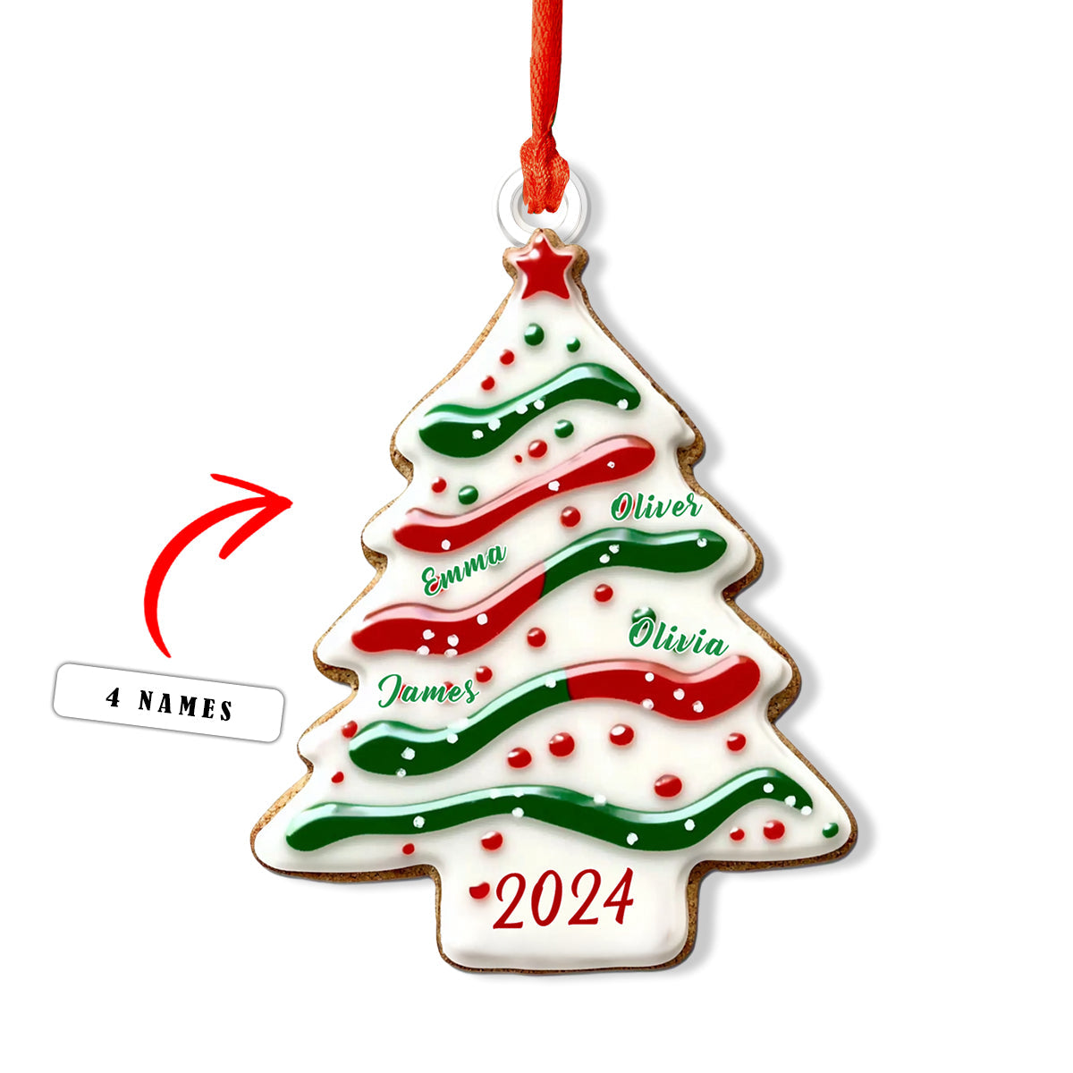 Shineful Personalized 2D Acrylic Ornament - 2024 Family Tree