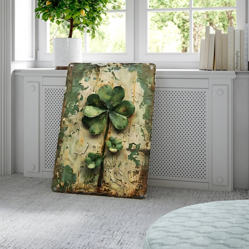 Shineful 2D Metal Sign Rustic Shamrock