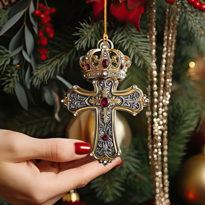 Shineful 2D Acrylic Ornament - Cross And Crown