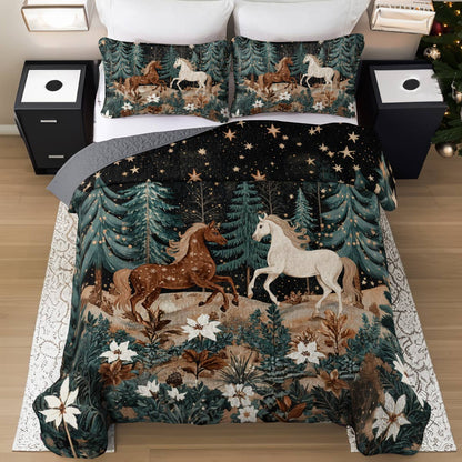 Shineful All Season Quilt 3-Piece Set Everlasting Love Horses