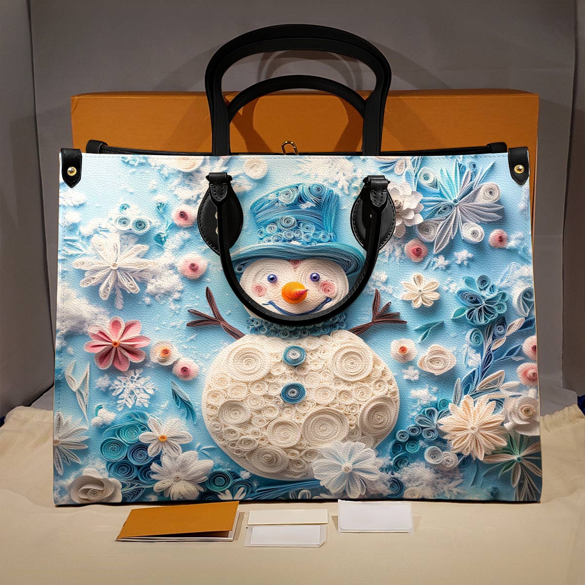 Shineful Leather Bag Happy Snowman