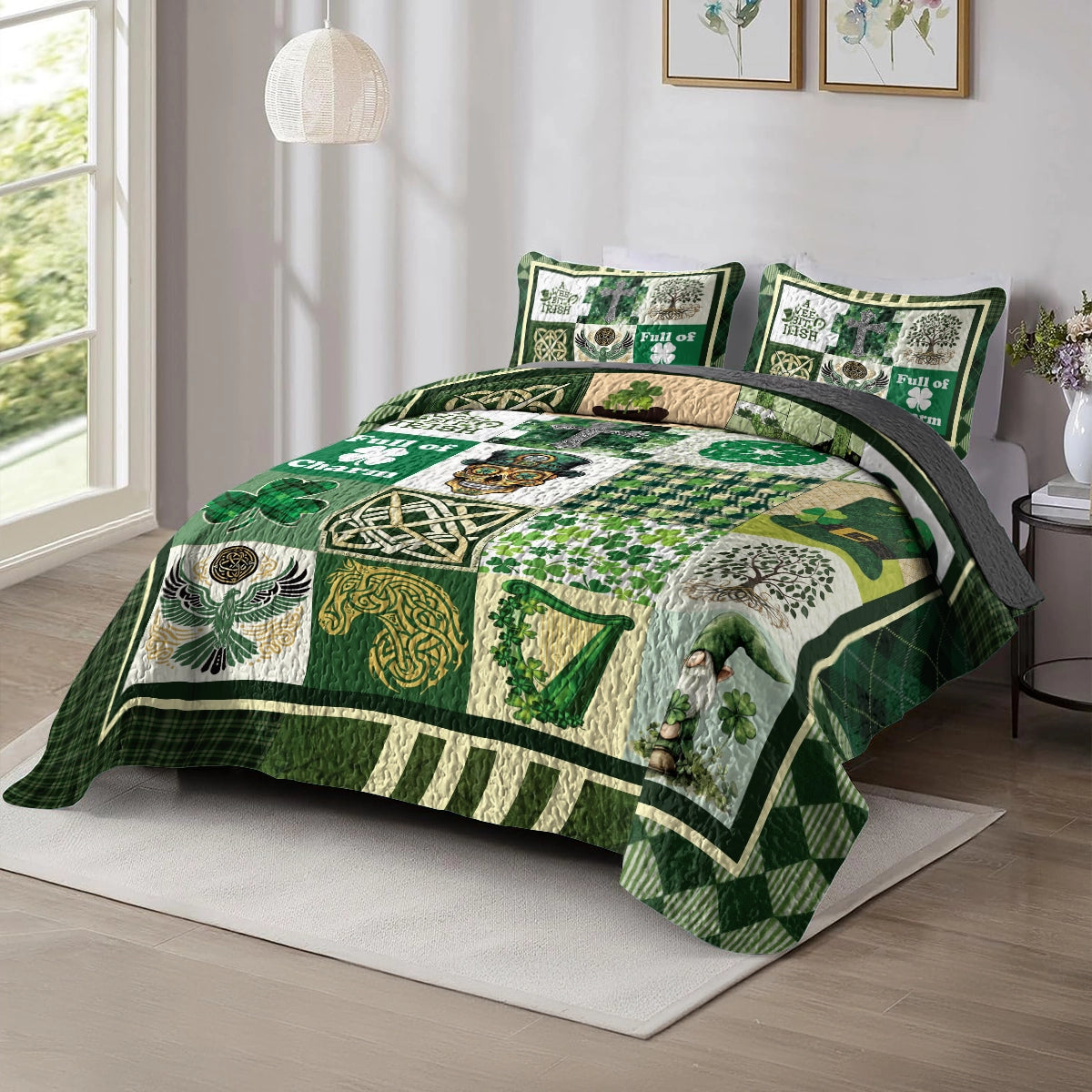 Shineful All Season Quilt 3-Piece Set Celtic Symbolic Heritage