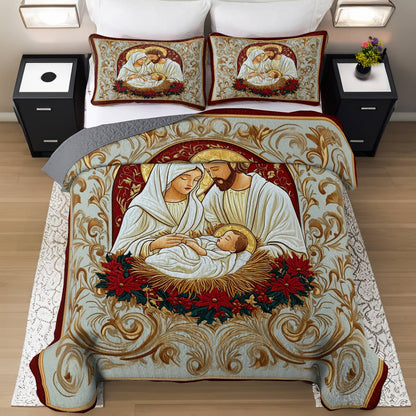 Shineful All Season Quilt 3-Piece Set Respectful Merry Christmas