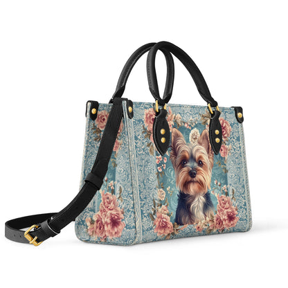 Shineful Leather Bag Yorkie Rose Bloom Elegance