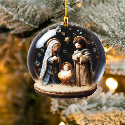 Shineful Acrylic Ornament Knitted Holy Family