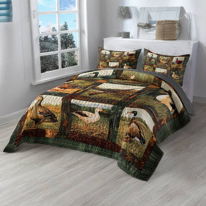 Shineful All Season Quilt 3-teiliges Set Rustic Duck