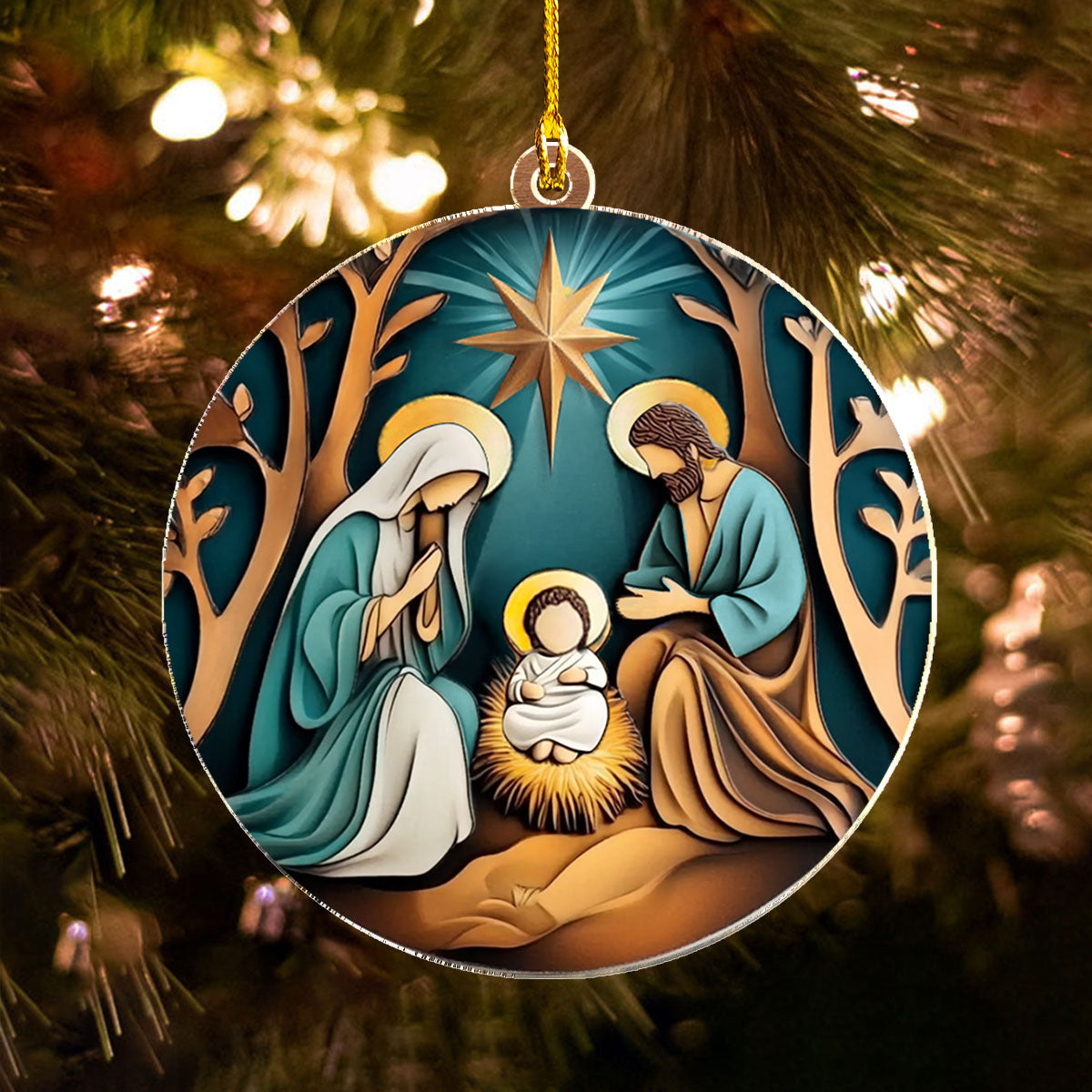 Shineful 2D Acrylic Ornament - Bethlehem’s Blessed Scene