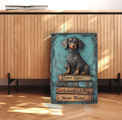 Shineful 2D Metal Sign Reading Pup