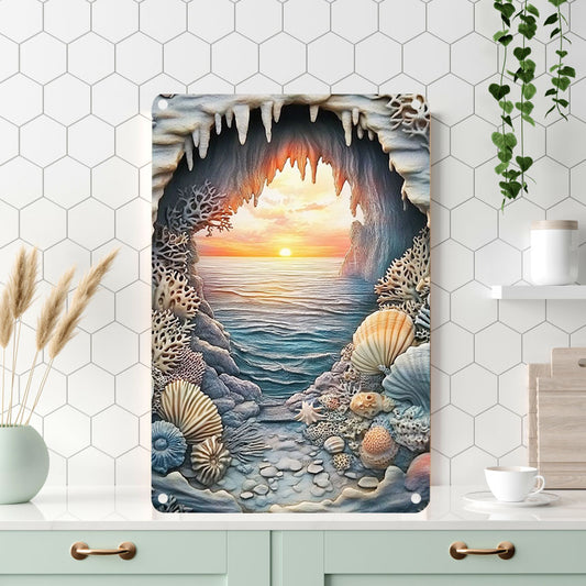 Shineful 2D Metal Sign Coastal Cave