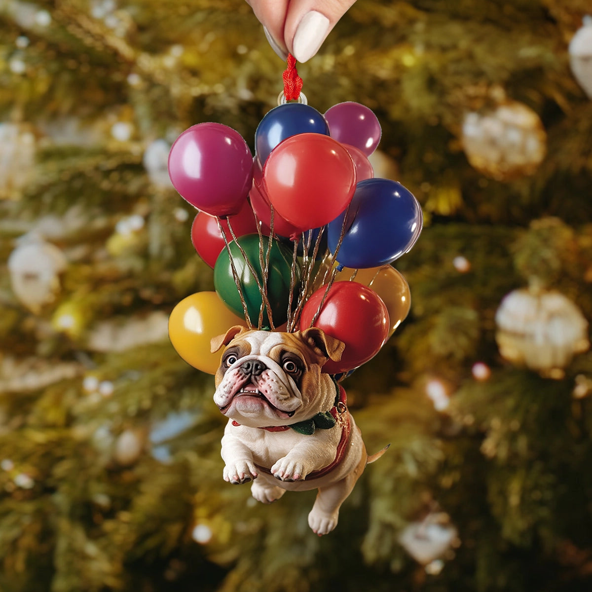 Glänzendes 2D-Acryl-Ornament „Der Ballon-Bulldog“