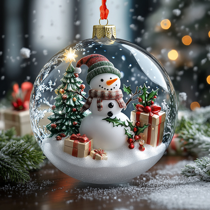 Shineful 2D Acrylic Ornament Snowman Christmas Ball