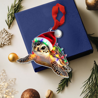 Shineful 2D Acrylic Ornament Christmas Sea Turtle