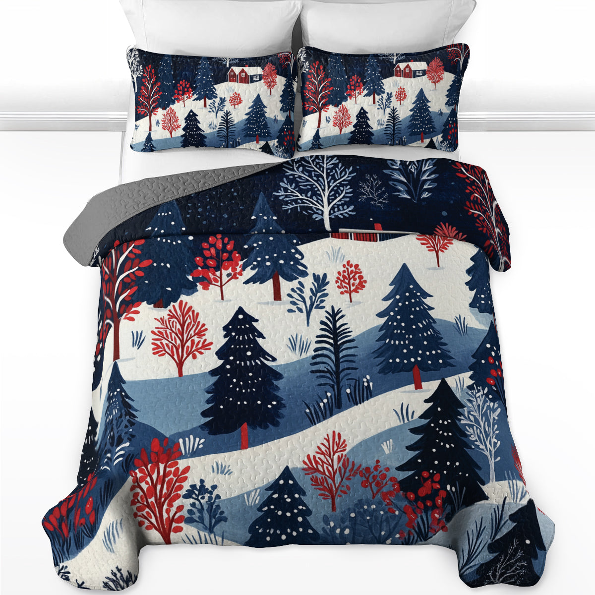 Shineful All Season Quilt 3-Piece Set - Scandinavian Winter Wonderland