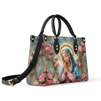 Glänzende Ledertasche Heiliger Rosenkranz