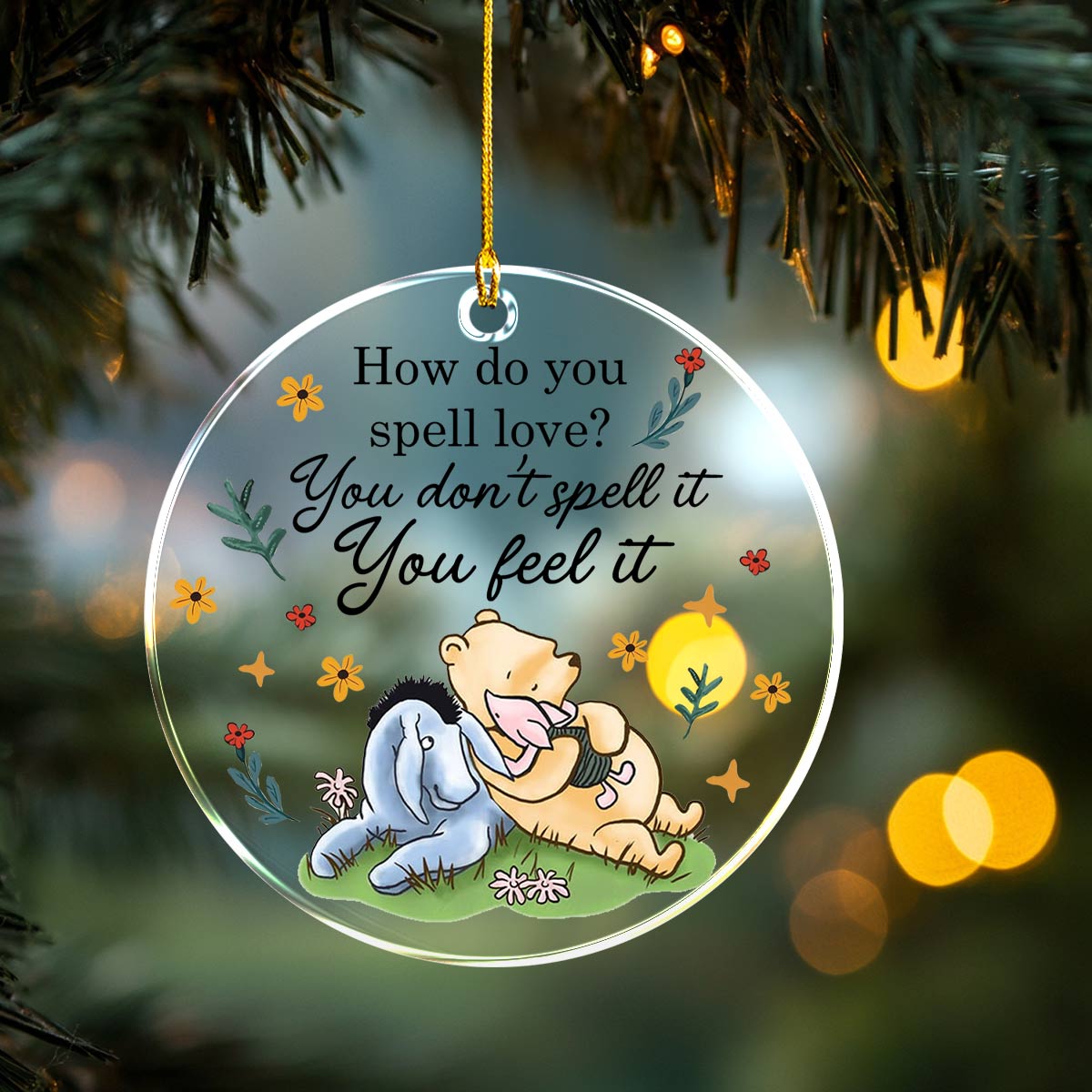 Shineful 2D Acrylic Ornament Pooh The Love