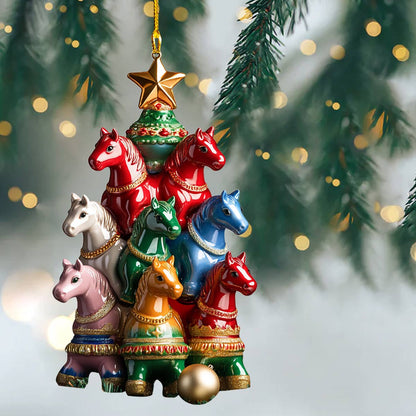 Shineful 2D Acrylic Ornament Horses of Christmas Cheer