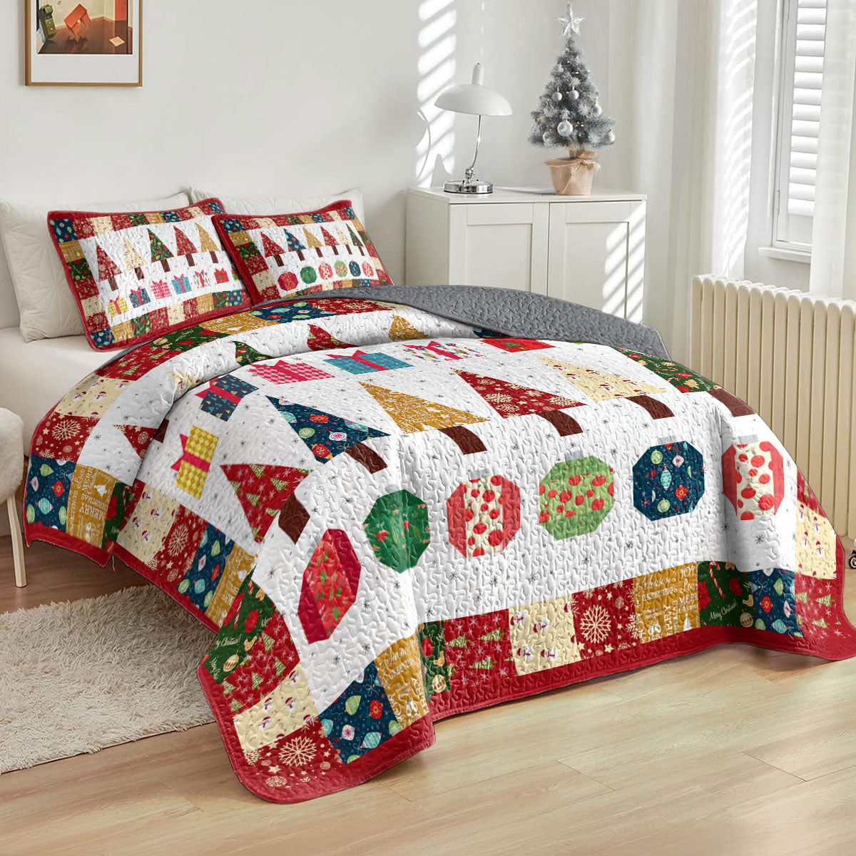 Shineful All Season Quilt 3-Piece Set Wonderful Christmas