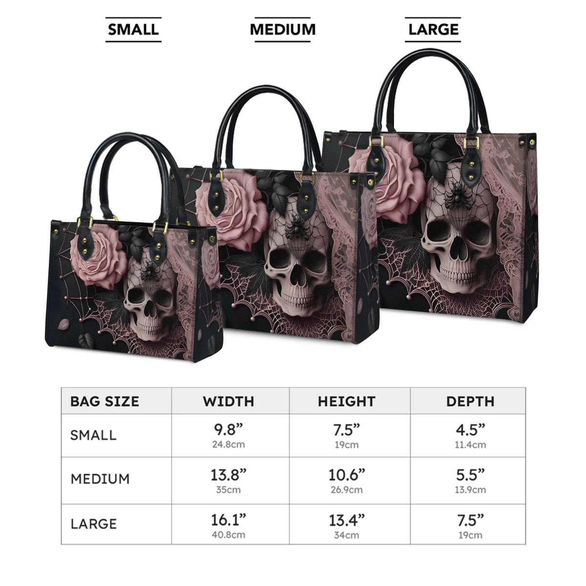 Shineful Leather Bag Dark Bloom Gothic