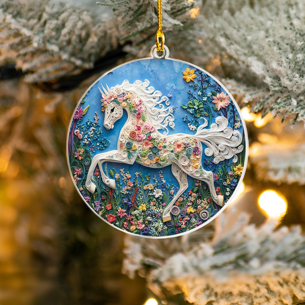 Shineful 2D Acrylic Ornament Whimsical Horse Holiday