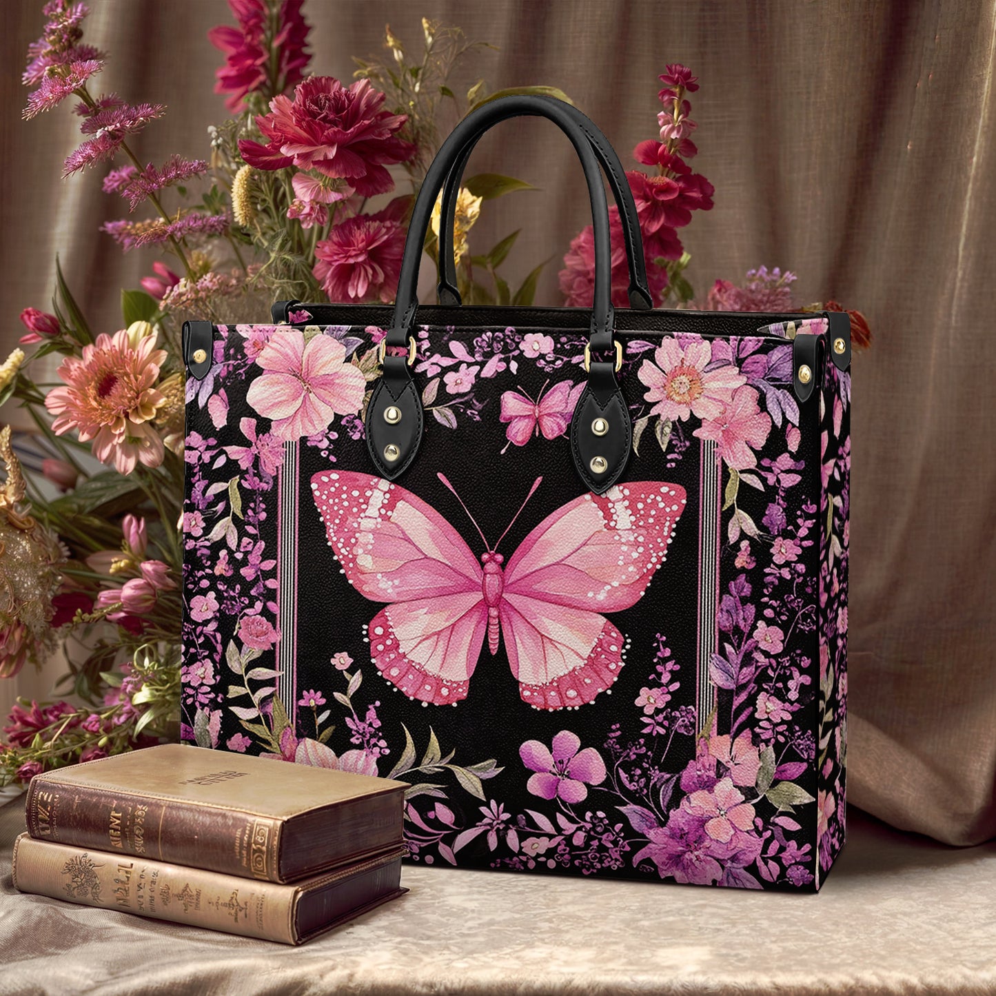 Shineful Leather Bag Charming Butterfly Bloom