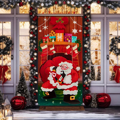 Shineful Door Cover Santa's Doorway