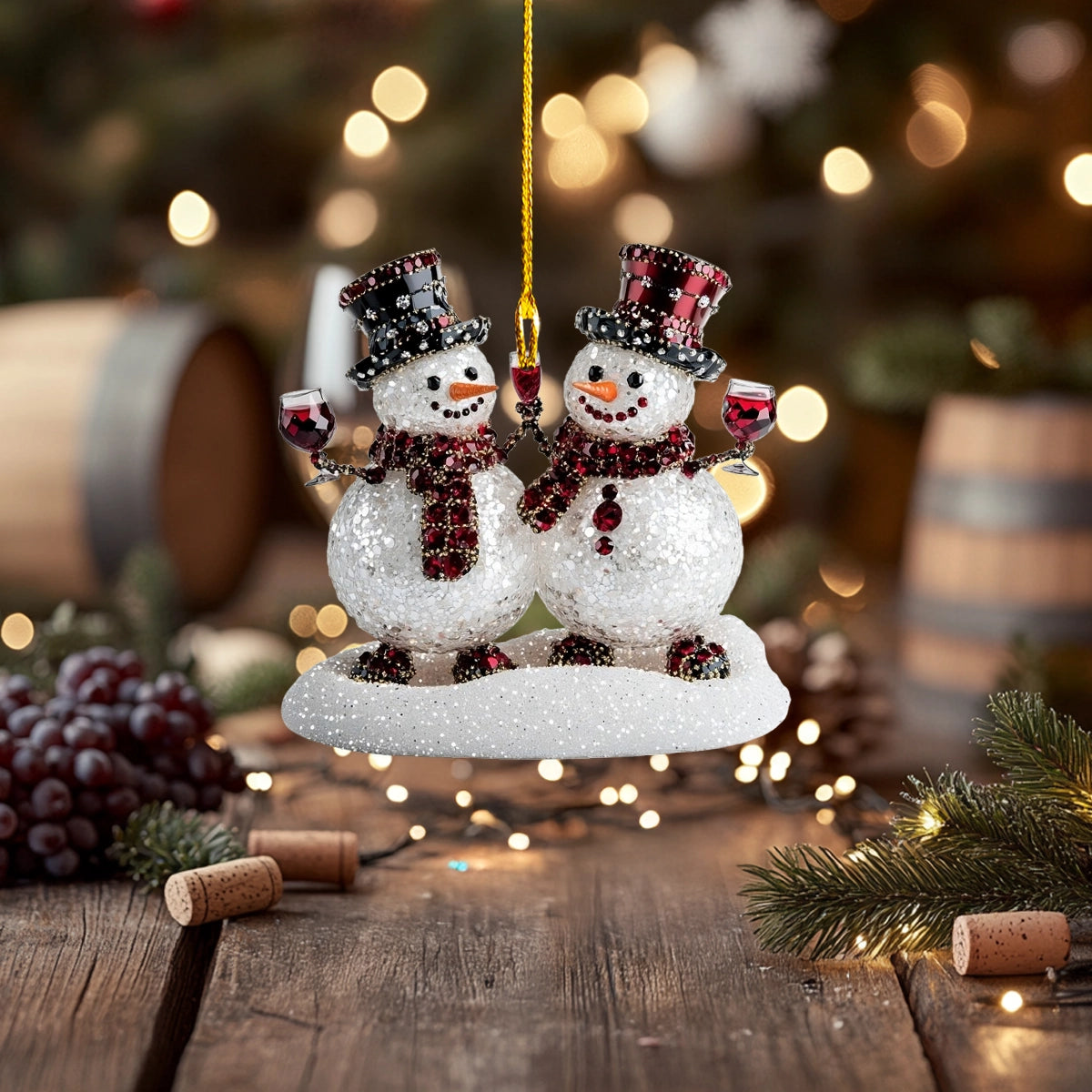 Shineful Acrylic Ornament Snowy Cheers Snowman