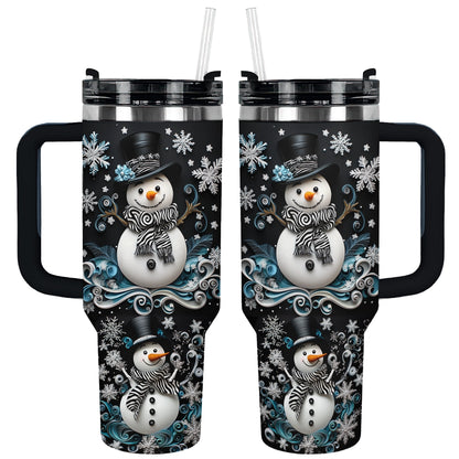 Shiny Glossy Tumbler Schneeflocke Charm Schneemann