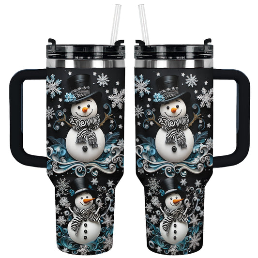 Shineful Glossy Tumbler Snowflake Charm Snowman