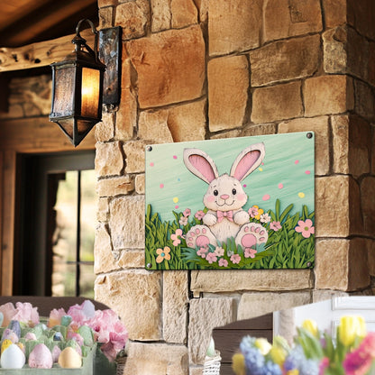 Shineful 2D Metal Sign Easter Bunny Meadow