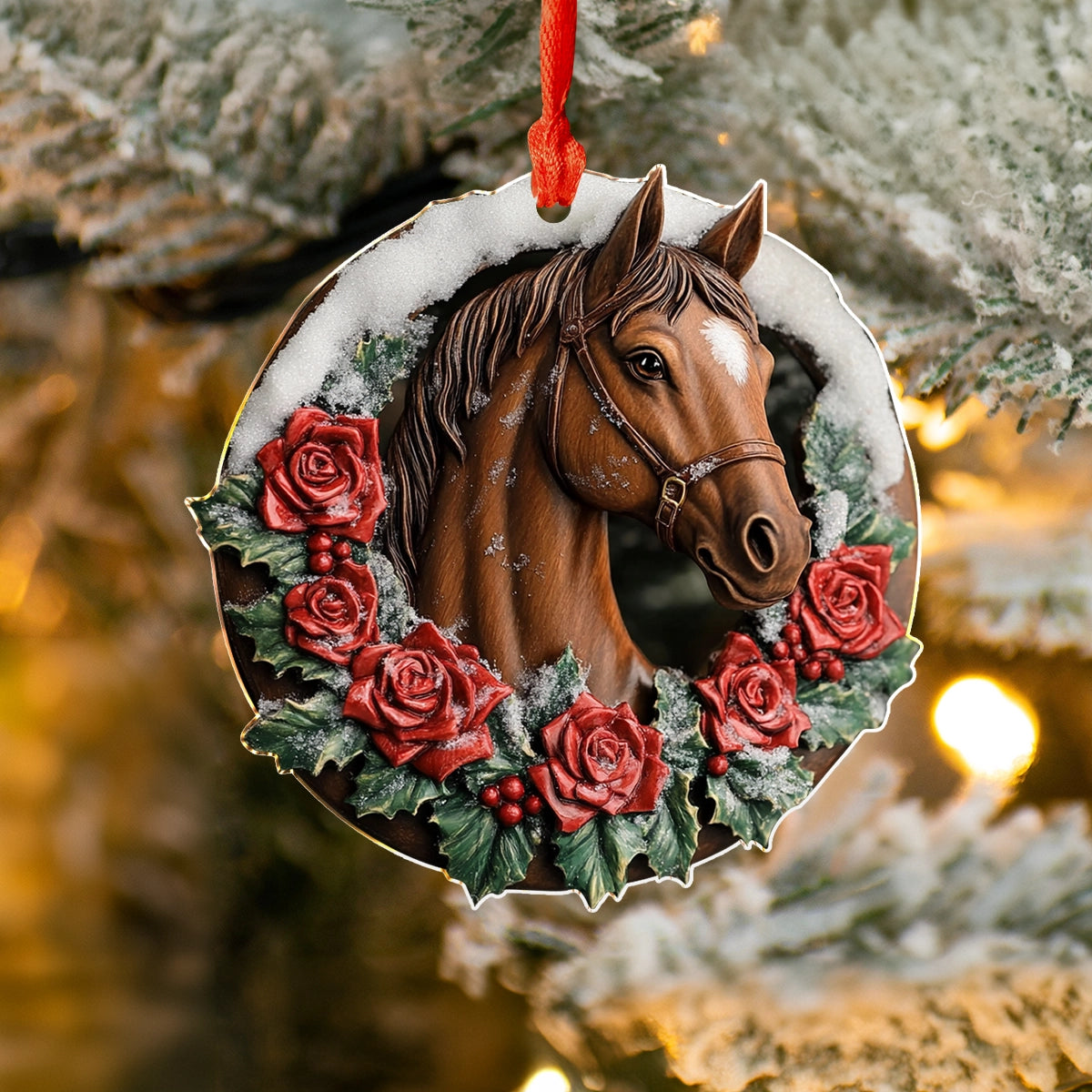 Shineful 2D Acrylic Ornament Magic Rose Horse