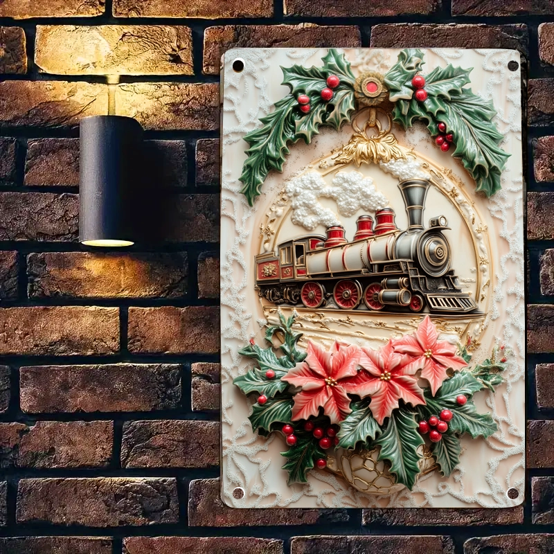 Shineful 2D Metal Sign Vintage Christmas Train