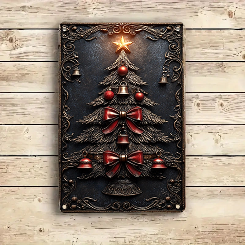 Shineful 2D Metal Sign Rustic Christmas Charm