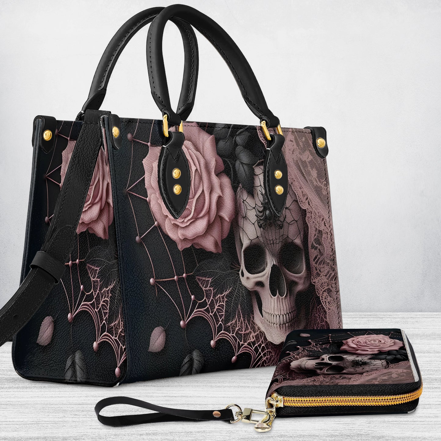 Shineful Leather Bag Dark Bloom Gothic