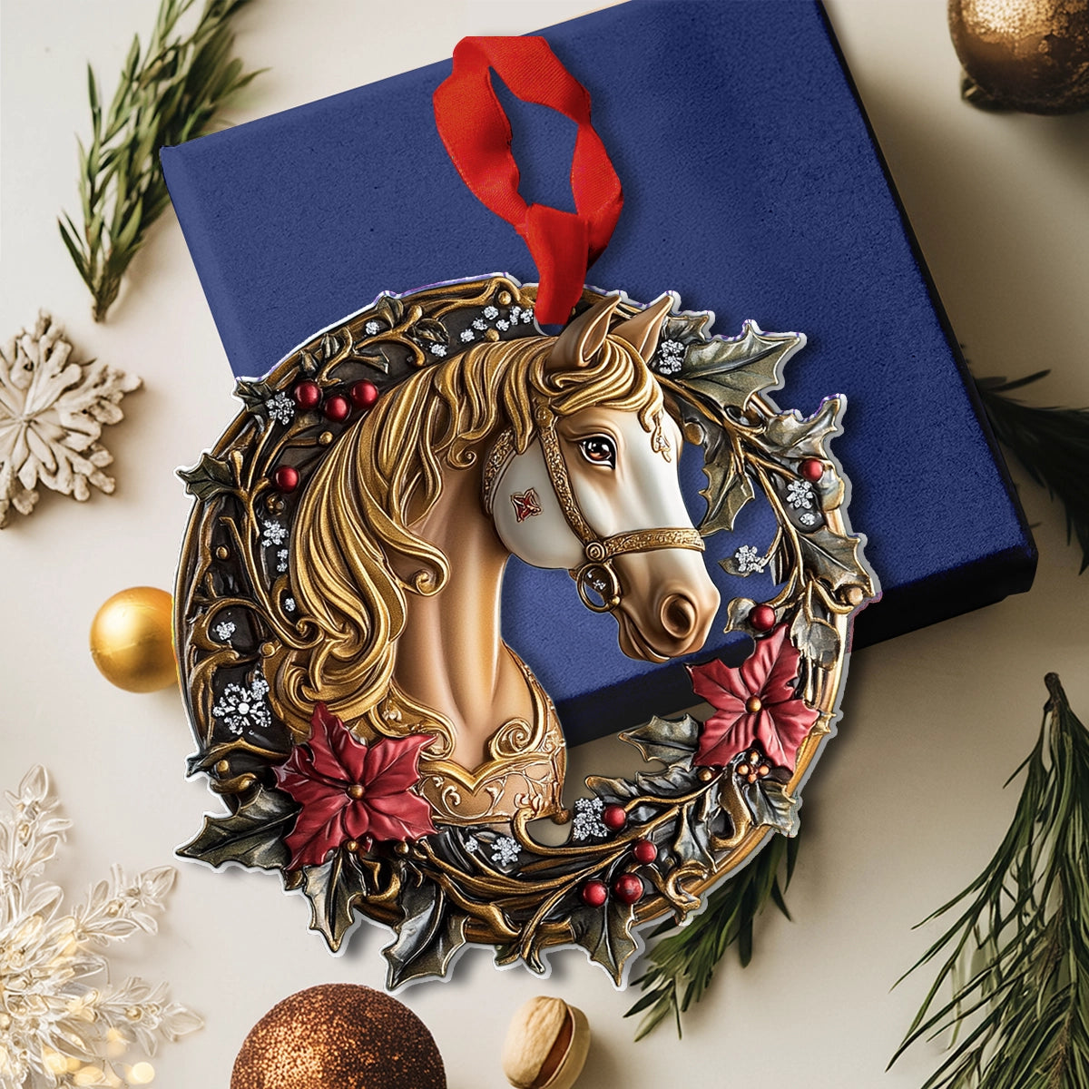 Shineful 2D Acrylic Ornament Majestic Holiday Steed