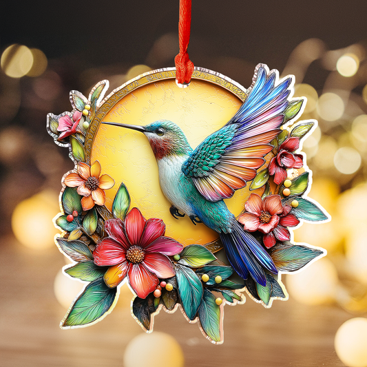 Glänzendes 2D-Ornament aus Acryl - Packrabatt Verzauberter Kolibri